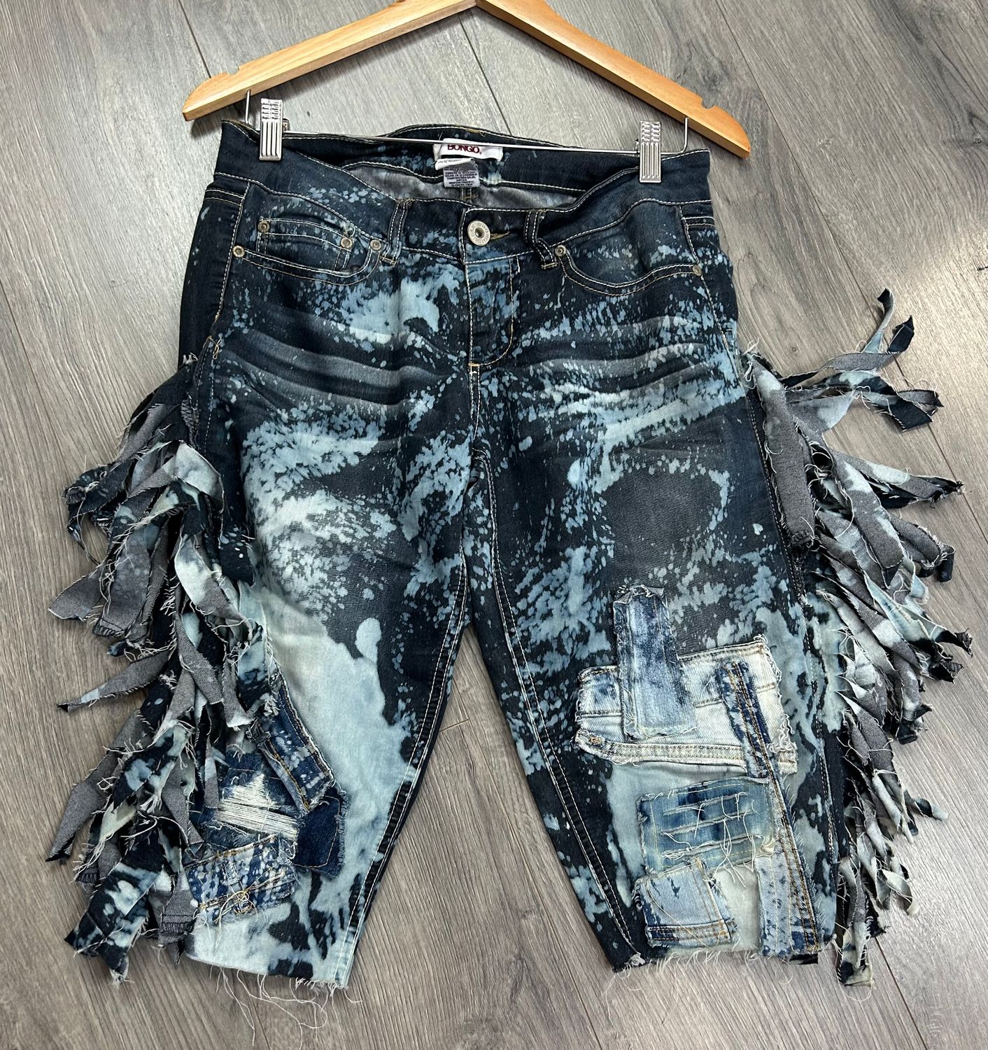Denim Fringe Shorts