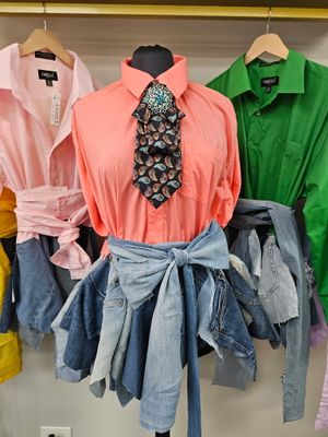 Bright-n-Denim Peplum Top