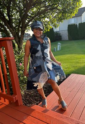 Upcycled Denim Patchwork Vest/Dress
