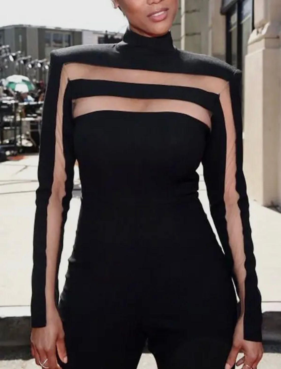 Ethereal Noir Mesh Top