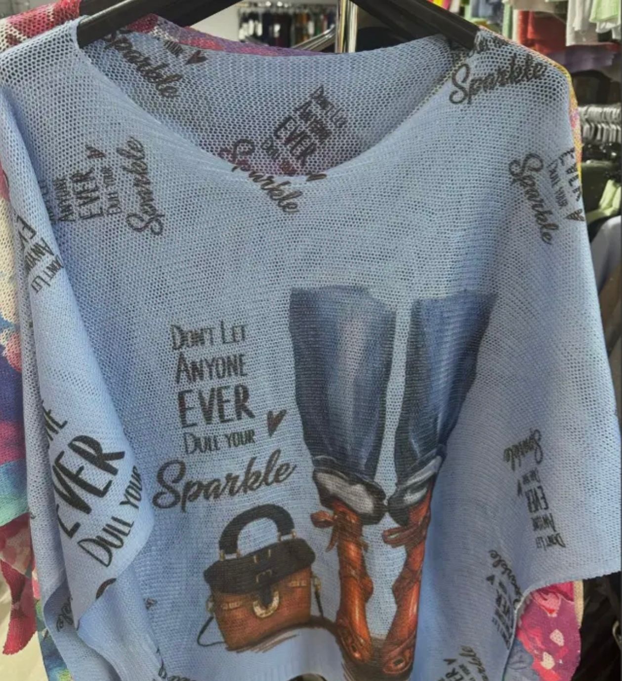 Blue “Sparkle” Knit Sweater