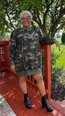 Urban Muse Zipper Dress - Camo