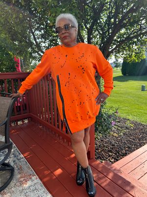 Urban Muse Zipper Dress - Orange