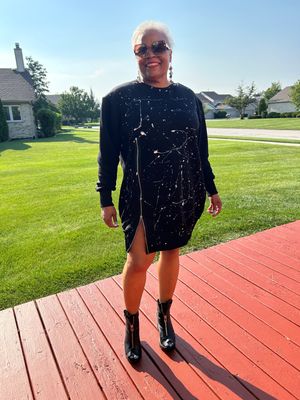 Urban Muse Zipper Dress - Black