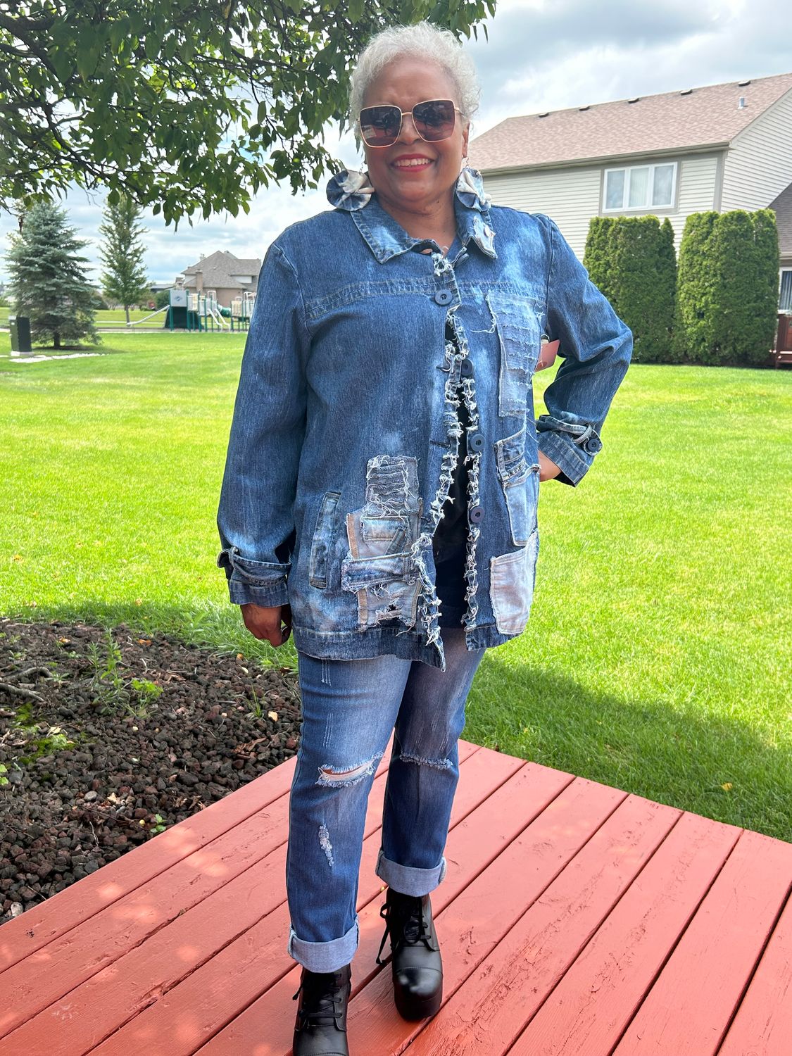 Distressed In Denim Jacket