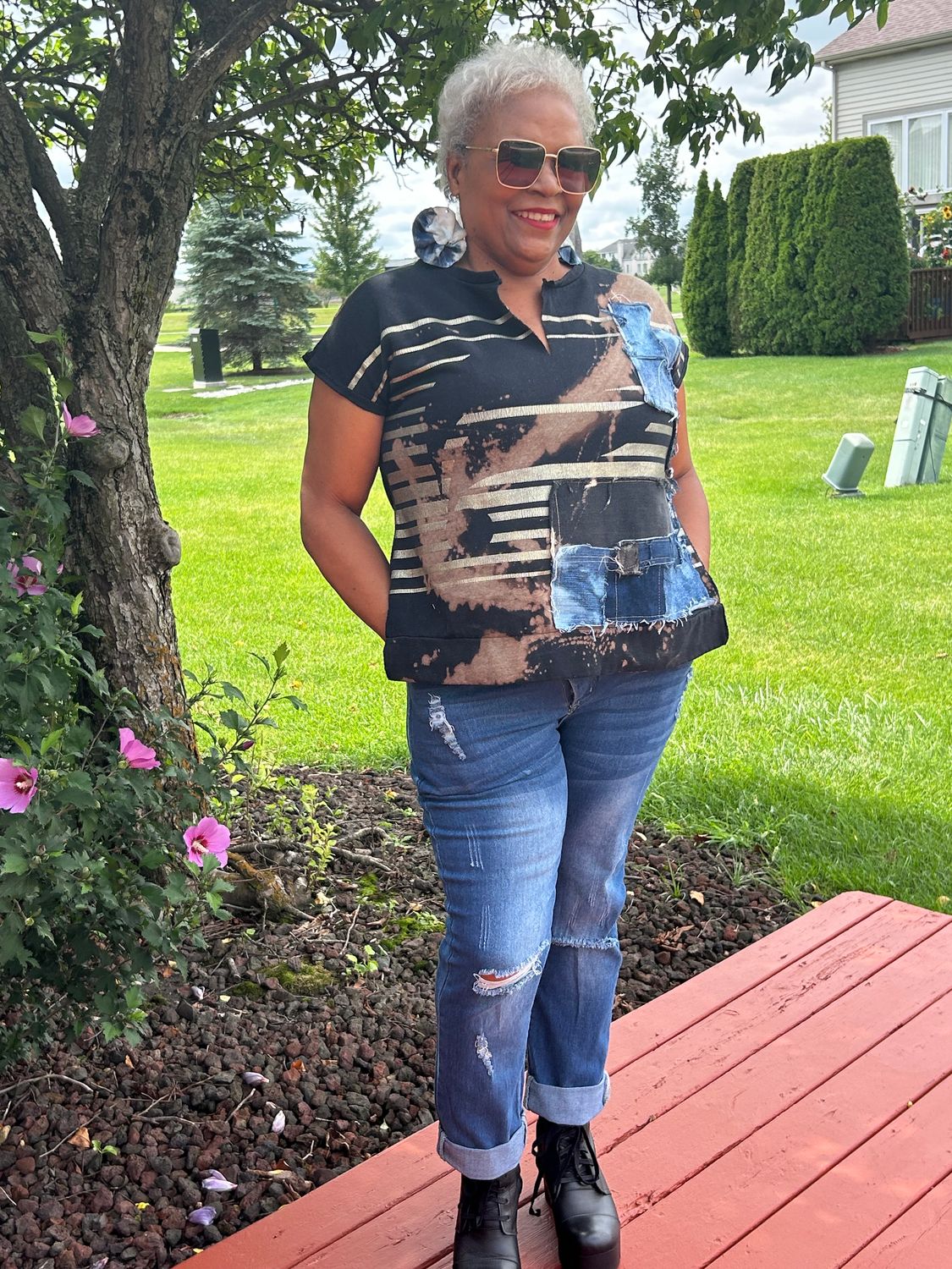 Dyed W/Denim Top