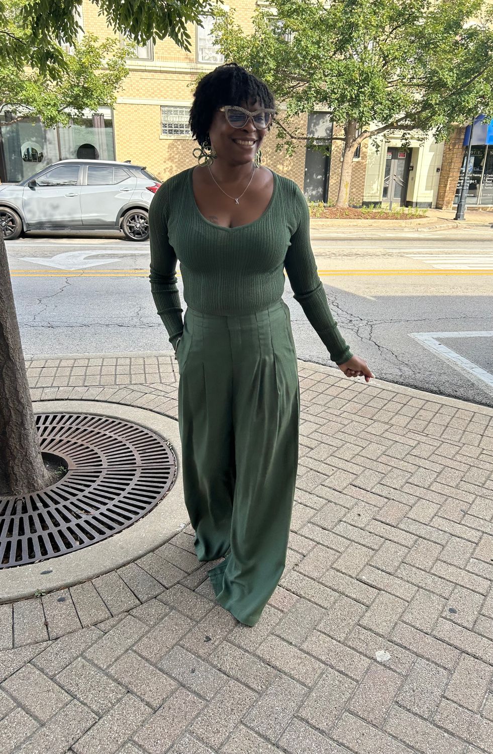 Chic Knit Top &amp; Linen Pants Set