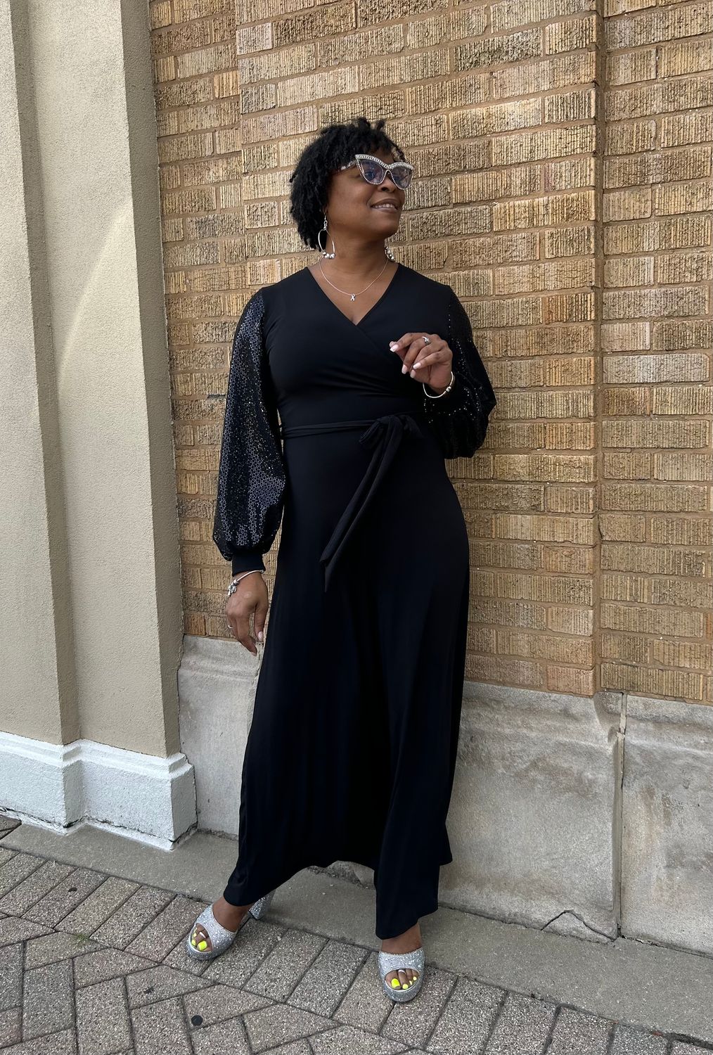 Sequin Wrap Dress