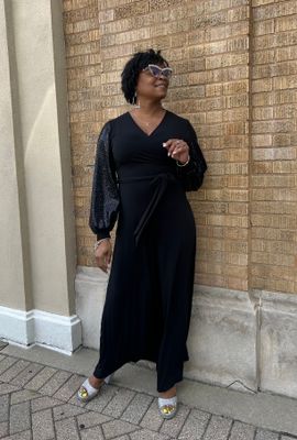 Sequin Wrap Dress