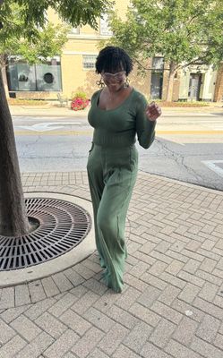 Chic Knit Top &amp; Linen Pants Set