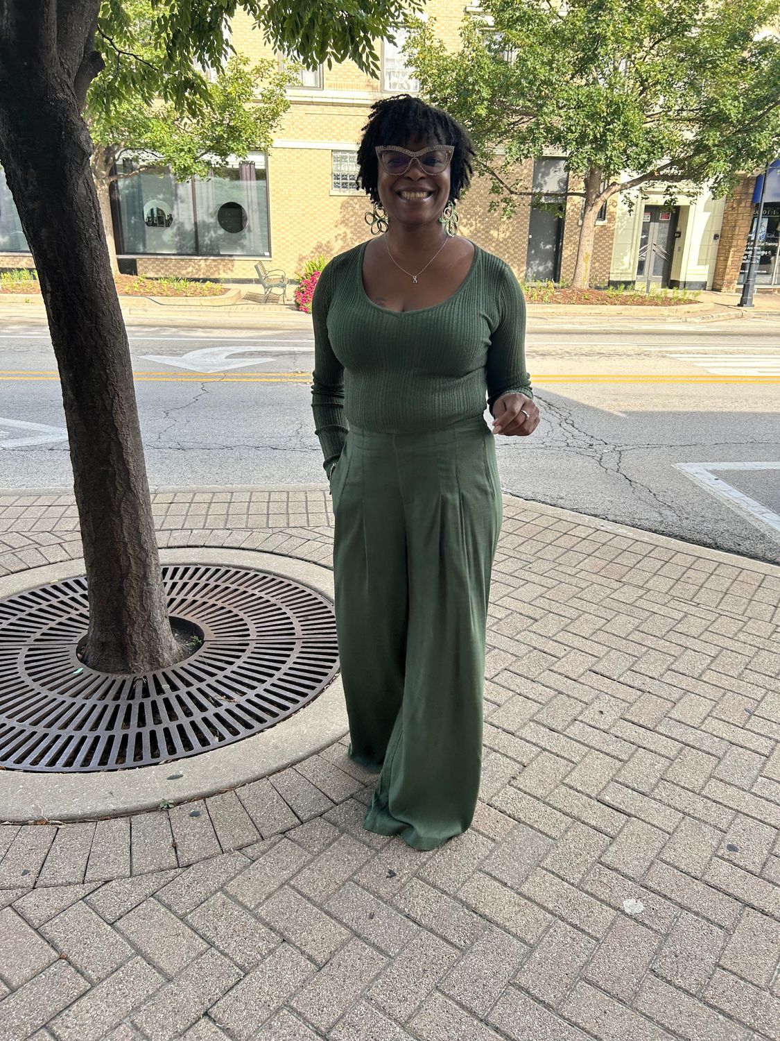 Chic Knit Top &amp; Linen Pants Set