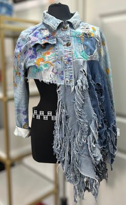 Painted in Fringe Denim Jacket