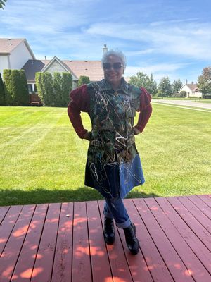 Painted in Crochet &amp; Camouflage Jacket