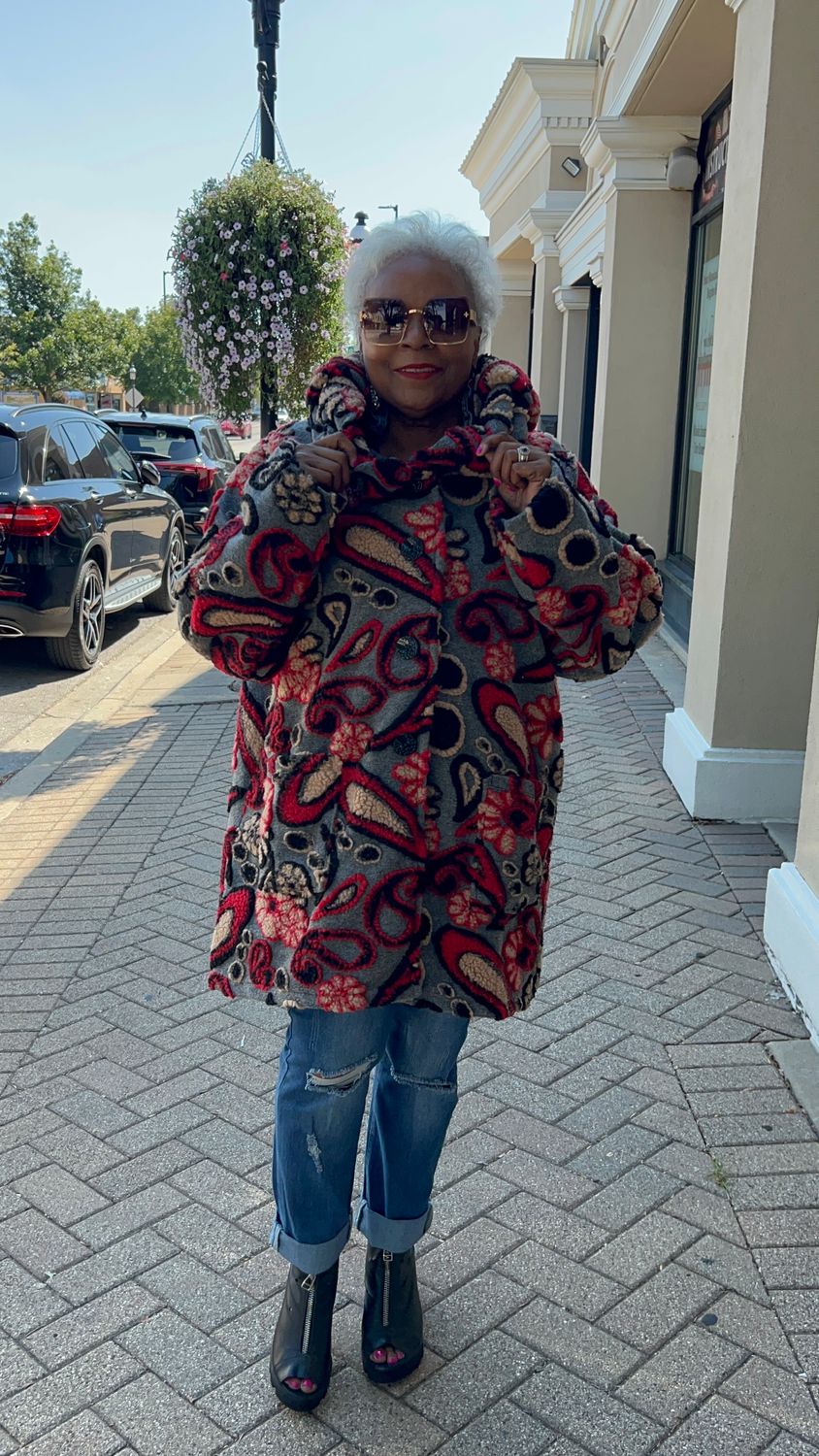 Oversize Front Button Colorful Coat