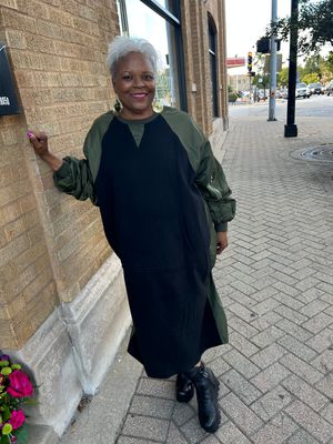 Effortless Contrast Oversize Dress