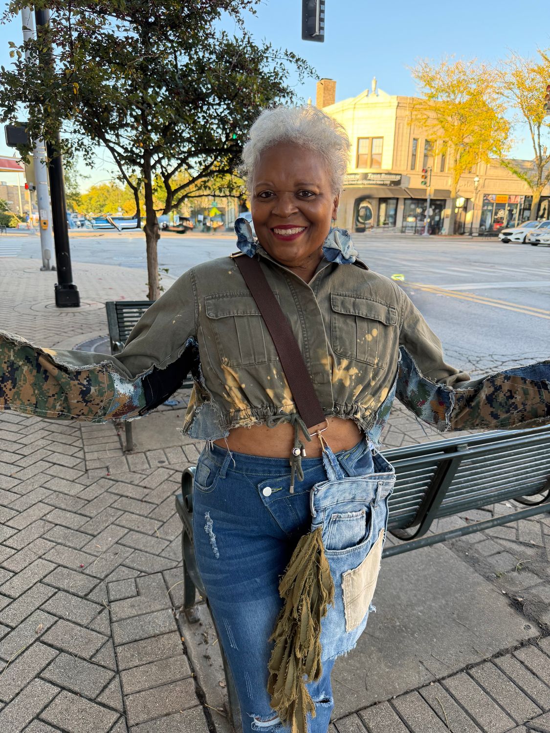 Vintage Crop Jacket - Dark Olive