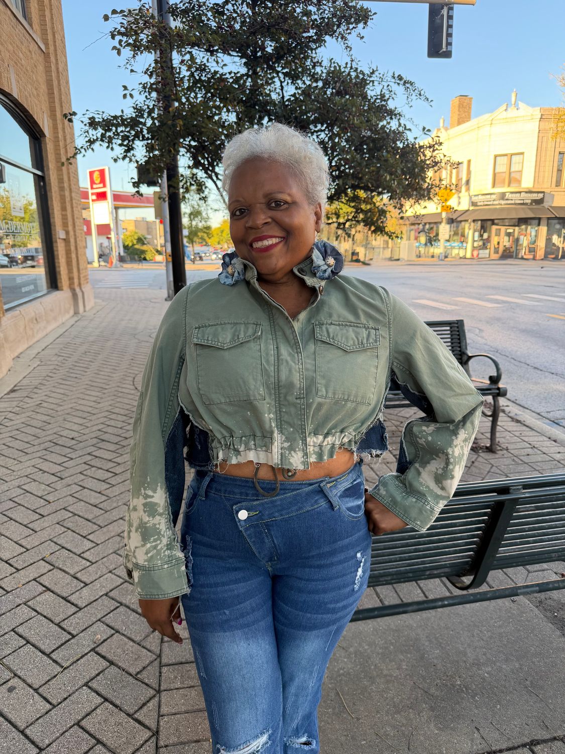 Vintage Crop Jacket - Lite Olive