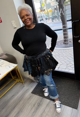 Denim Peplum Skirt Belt