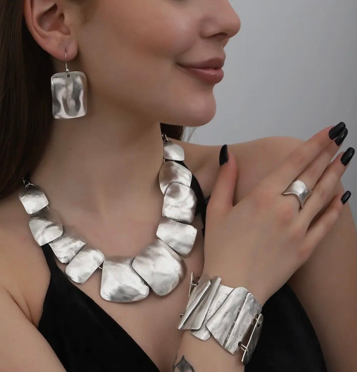 Silver Plated 3-Piece Necklace Set