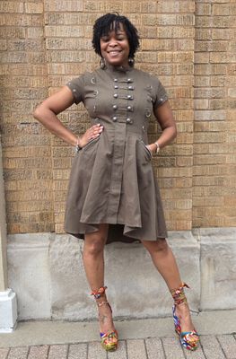 Olive Corset Hi Low Dress