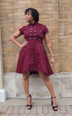 Burgundy Corset Hi Low Dress