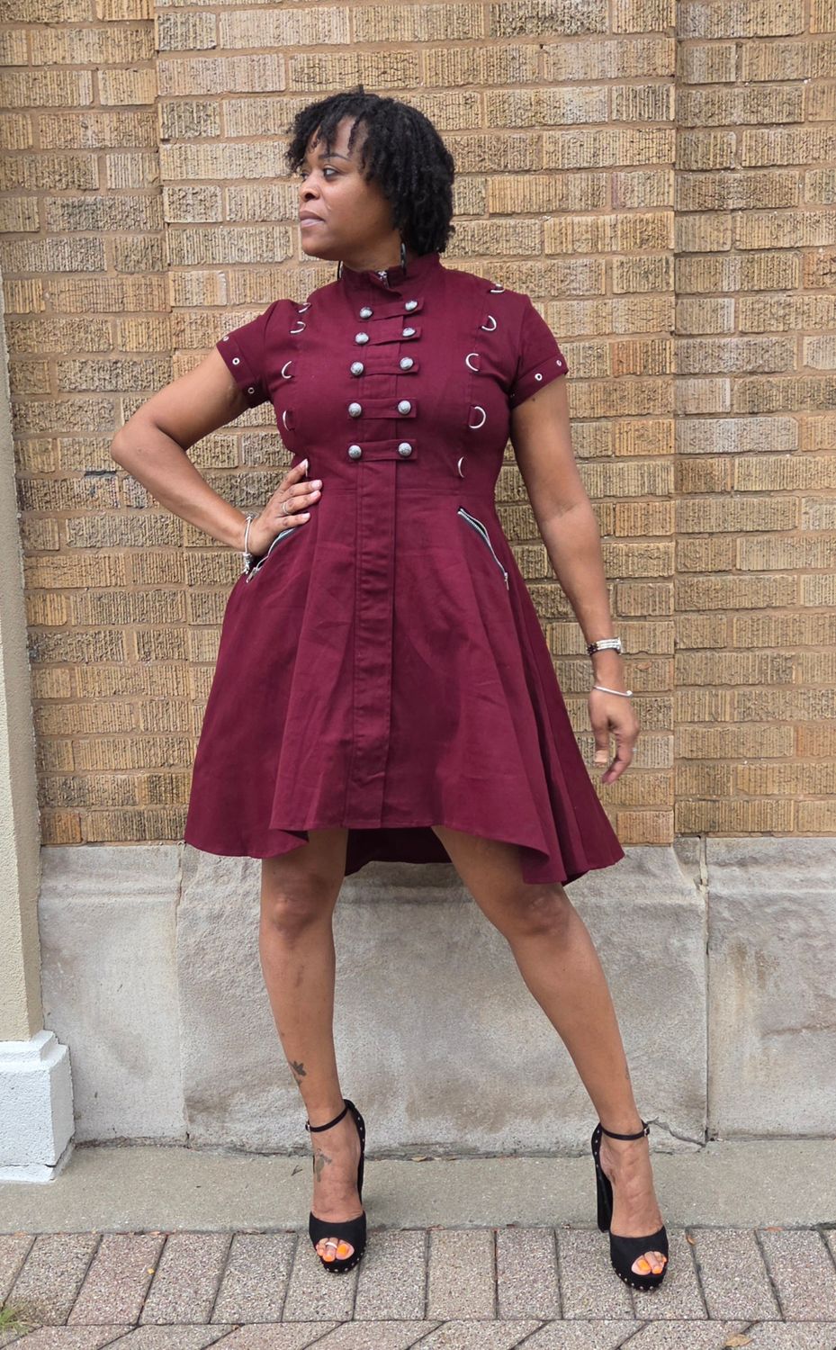 Burgundy Corset Hi Low Dress
