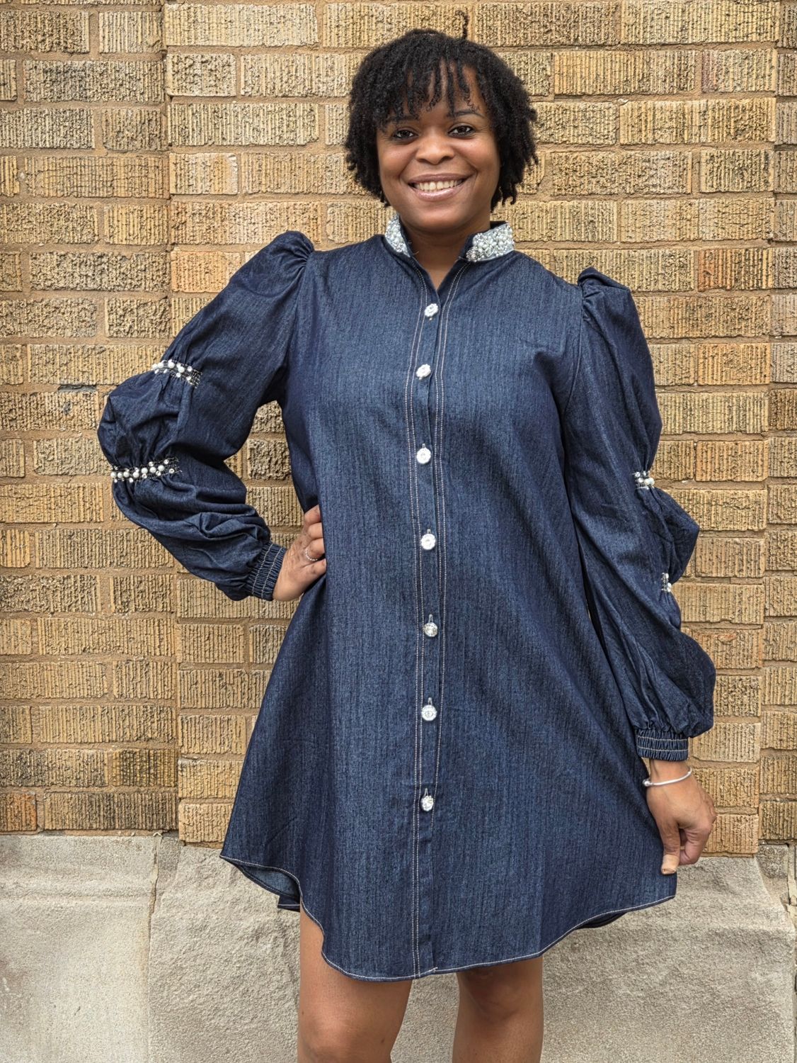 Gemstone Denim Dress