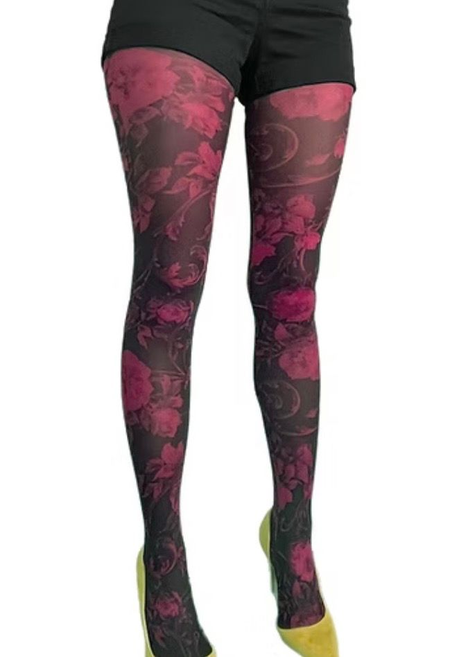 Pink Flower Tights