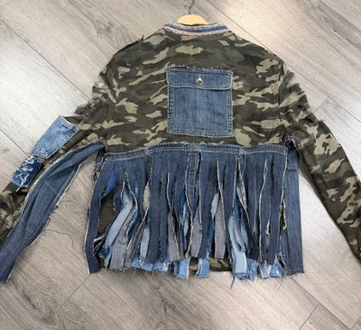 Camo Denim Pleat Jacket