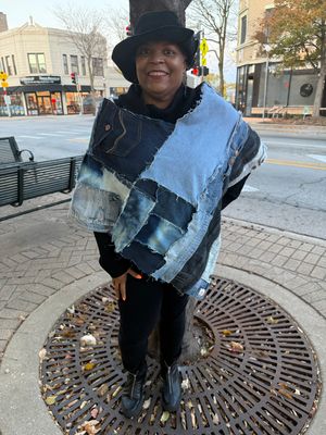 Denim Upcycled Poncho