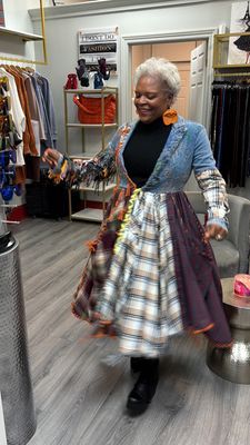 Denim &amp; Plaid Coat