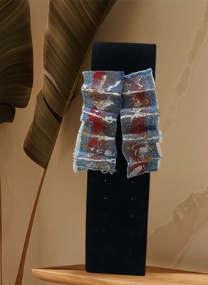 Hand Painted Denim Earrings