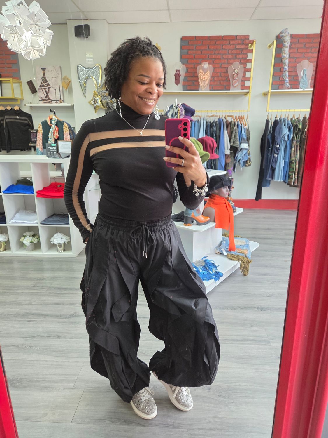 Ethereal Noir Mesh Top