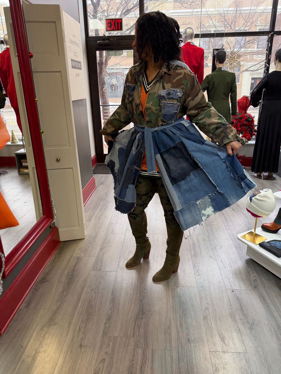 Denim Mixed Camo Jacket/Dress