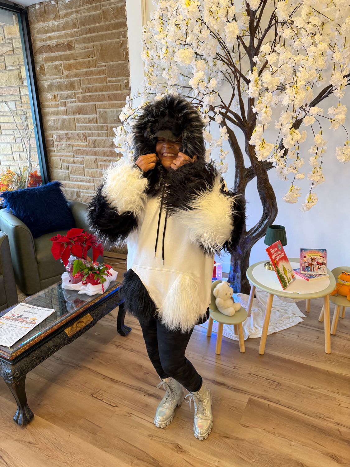 Faux Fur Oversized Hoodie