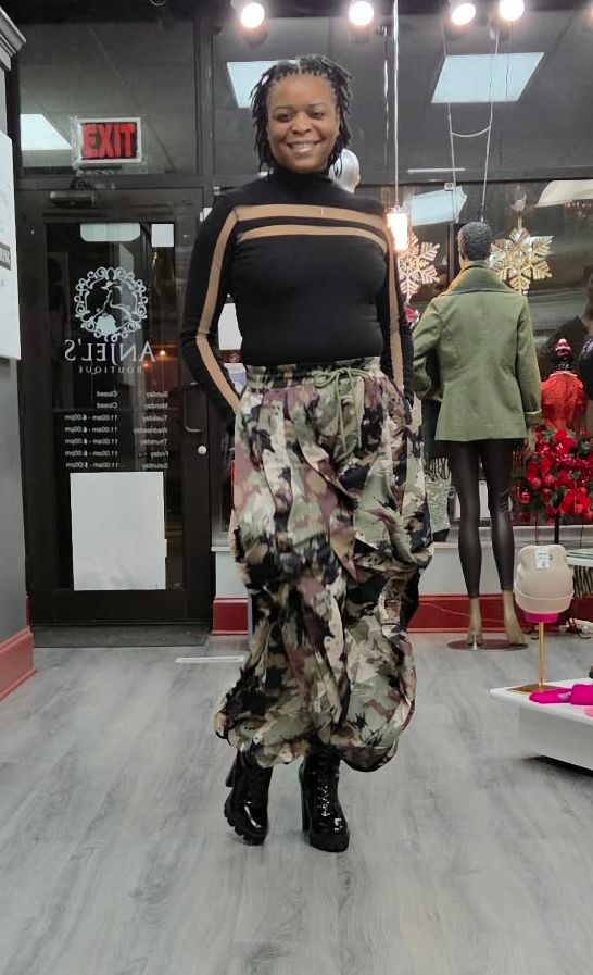 Dramatic Ruffle Joggers - Camo Mix