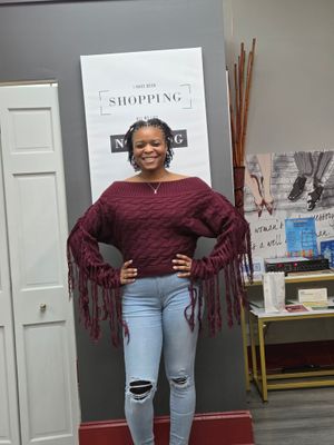 Knit Tassel Off Shoulder Sweater