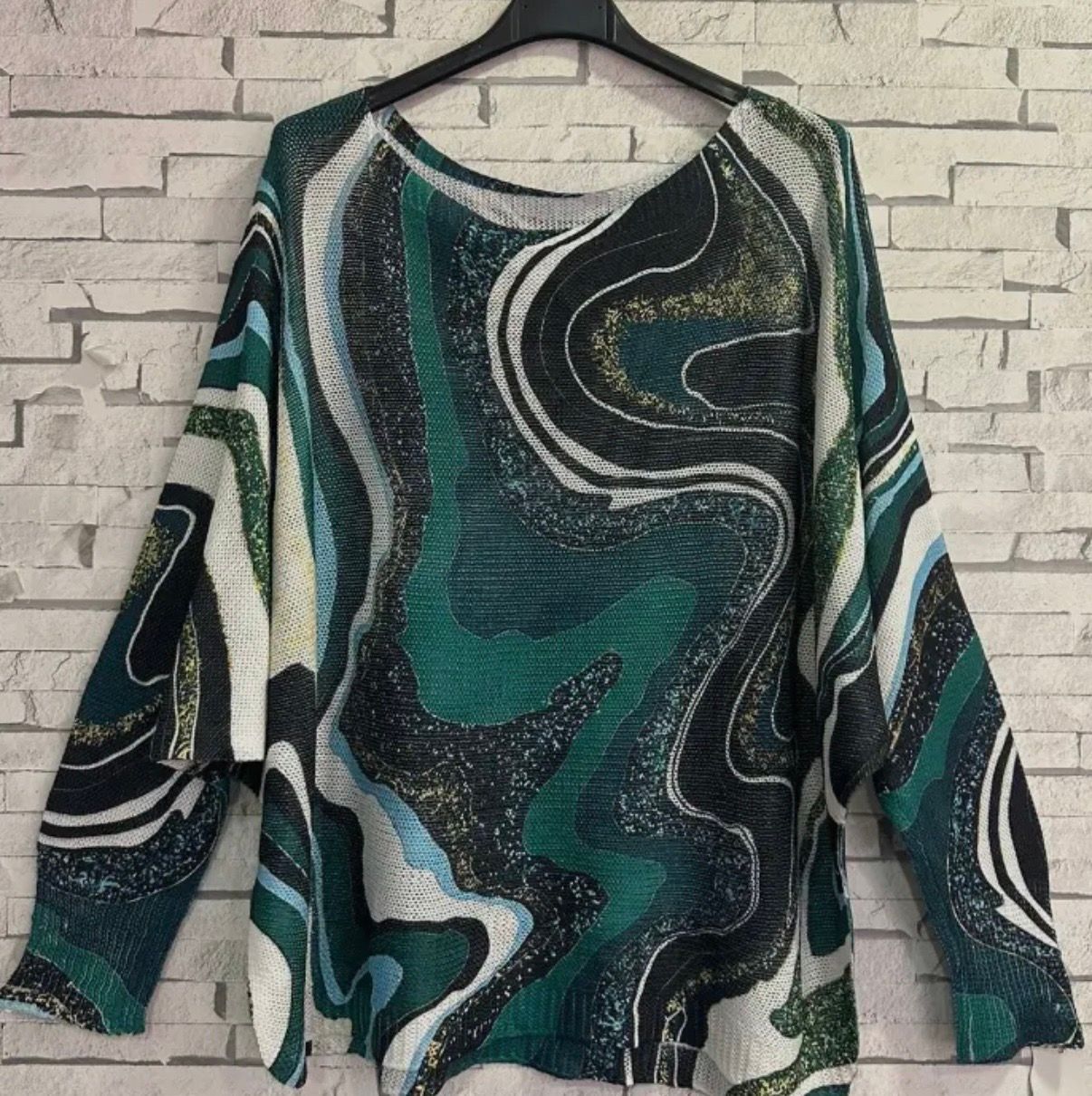 Teal Waves Sweater