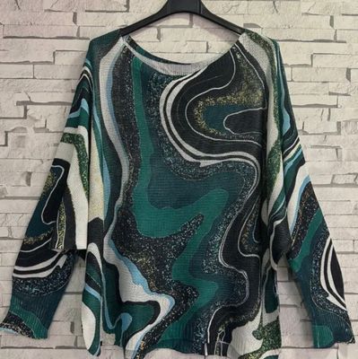 Teal Waves Sweater