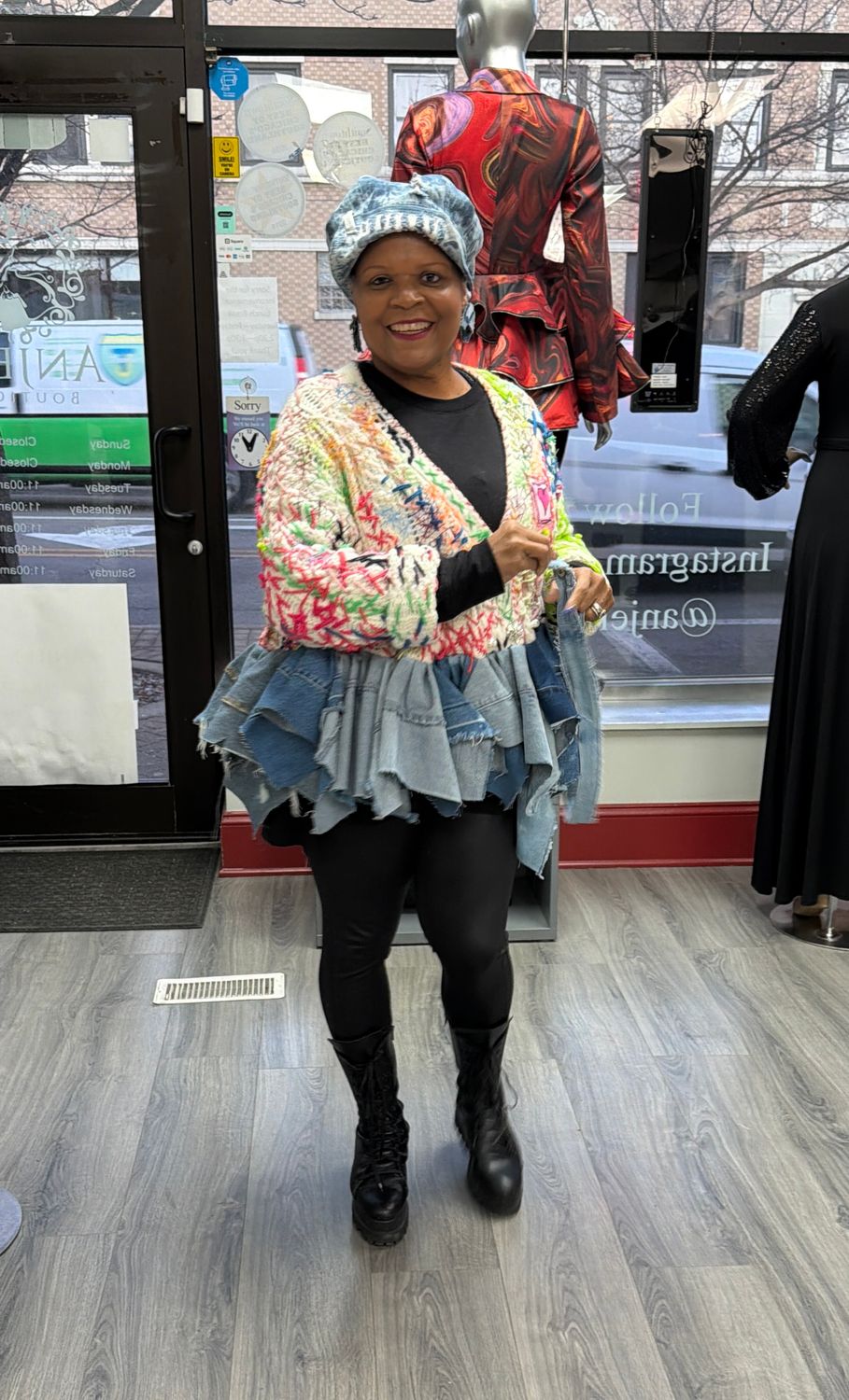 Crochet Denim Sweater