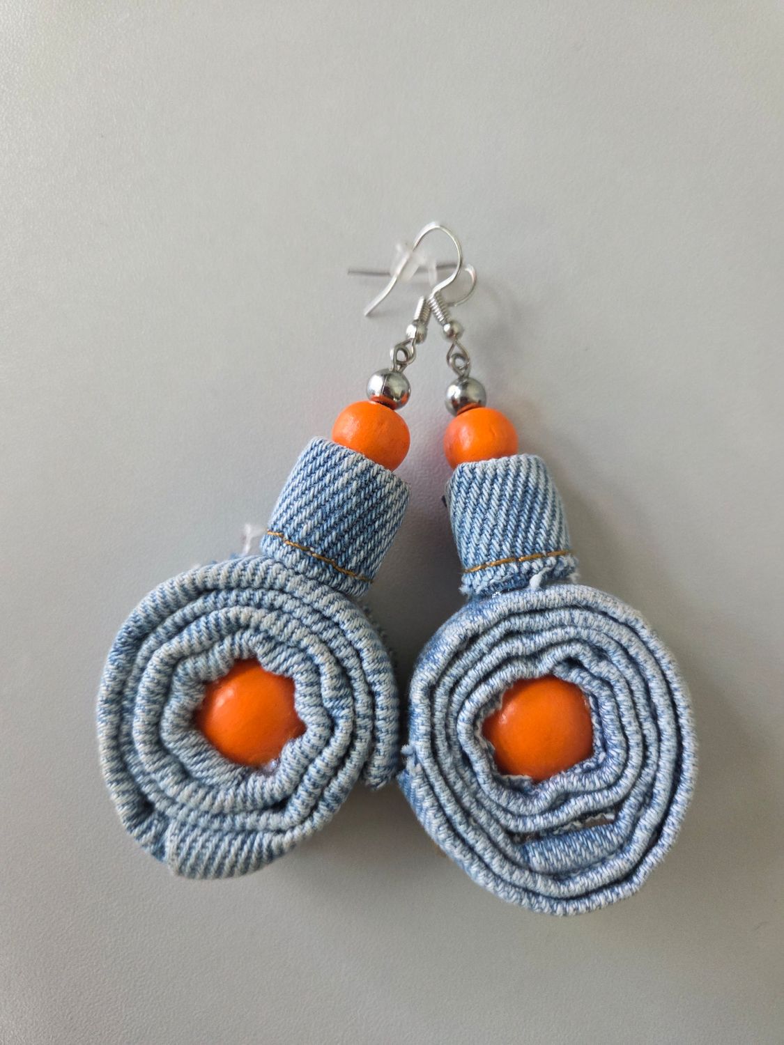 Circular Denim Earrings
