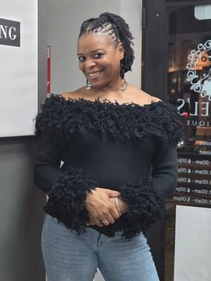 Shaggy Knit Off-Shoulder Top