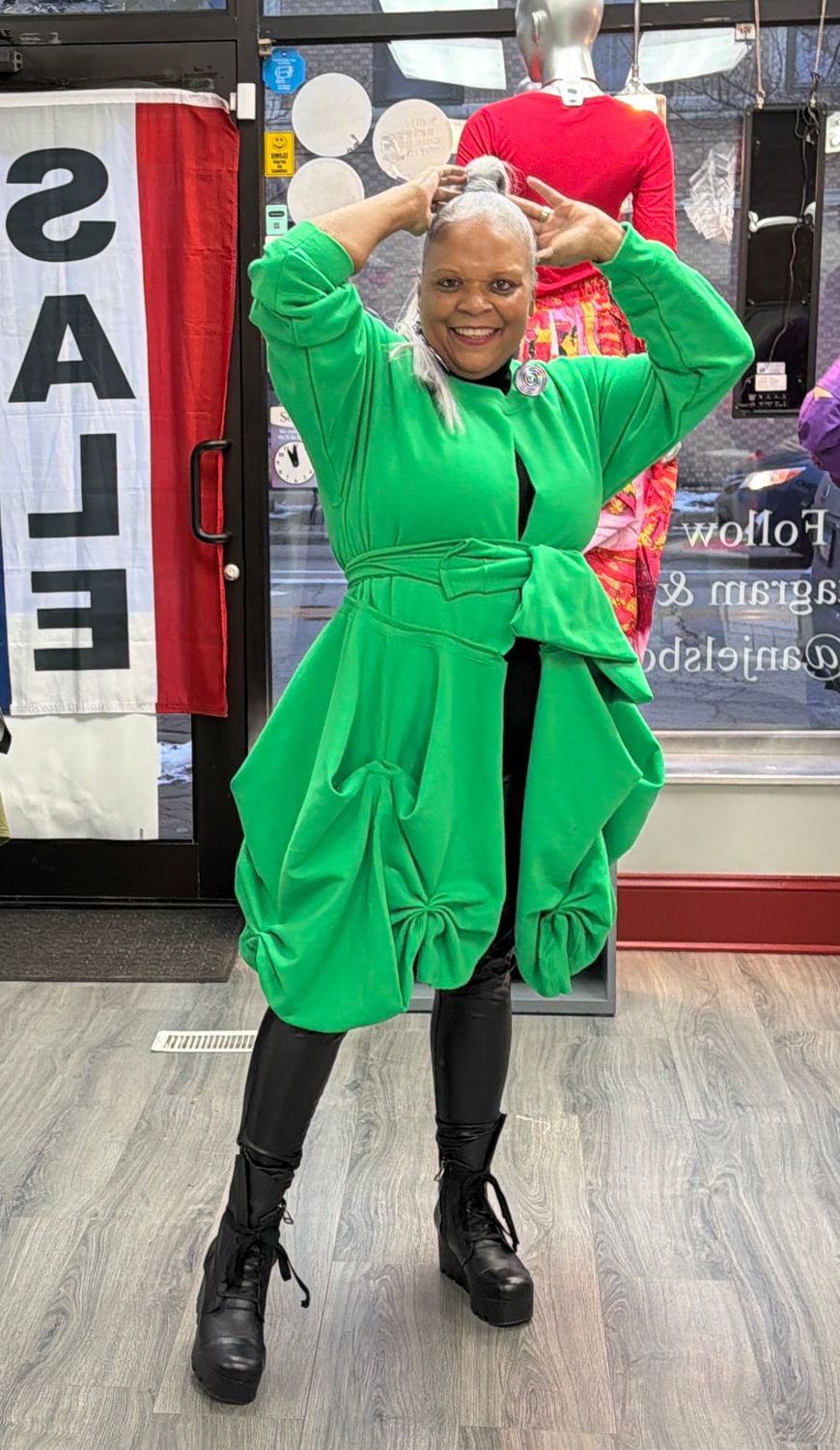 Open Sweater Dress with Sash