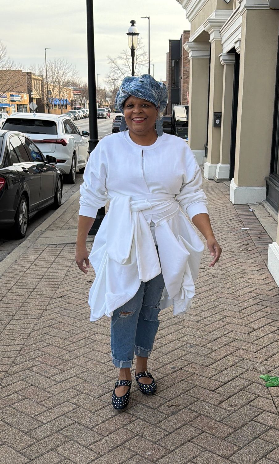 Open Sweater Dress with Sash