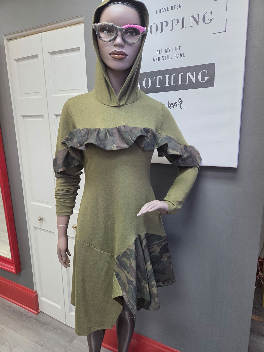 A Touch of Camo Ruffle Top