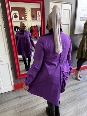 Purple Asymmetrical Button Up
