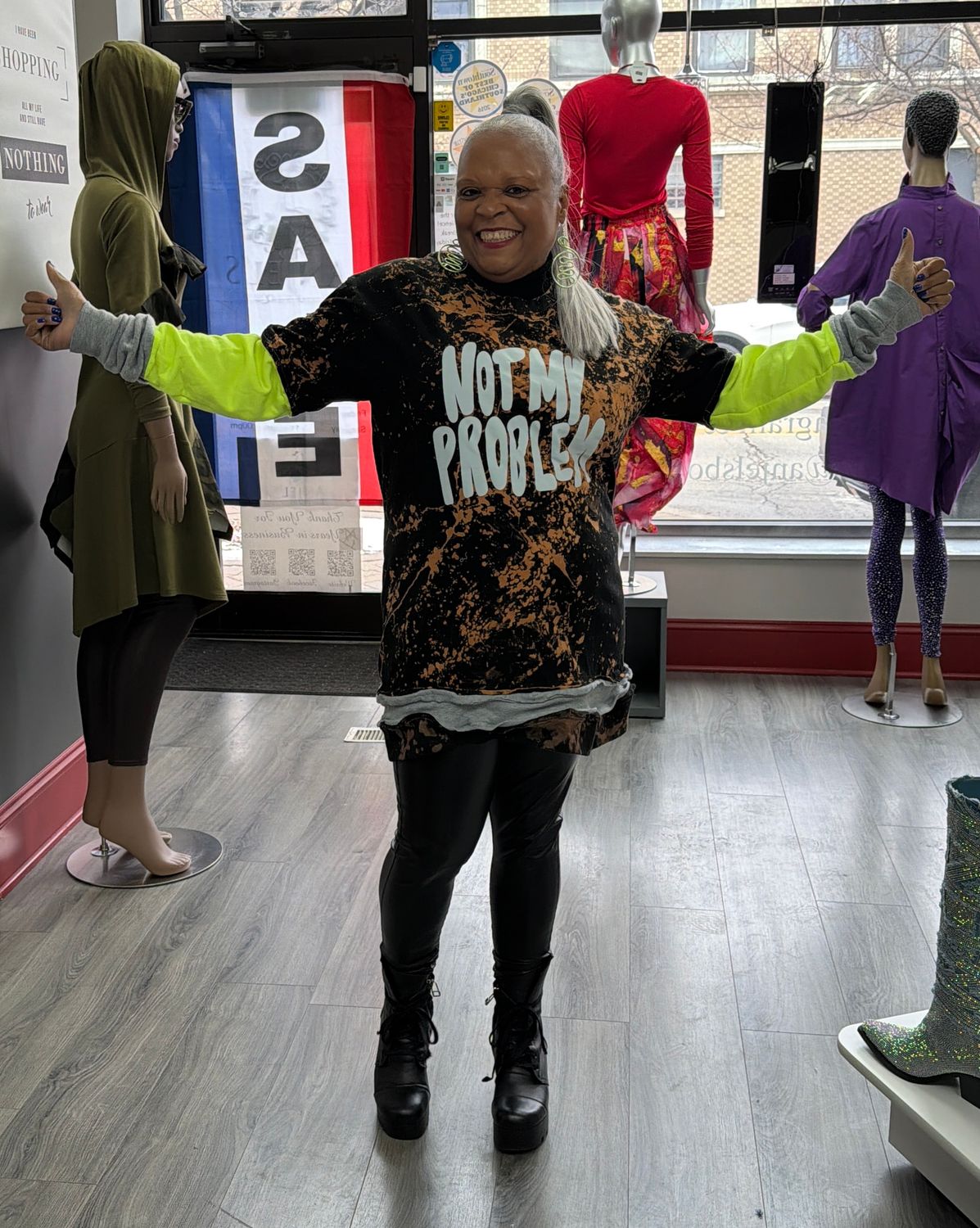 Black Splash Sweatshirt Dress