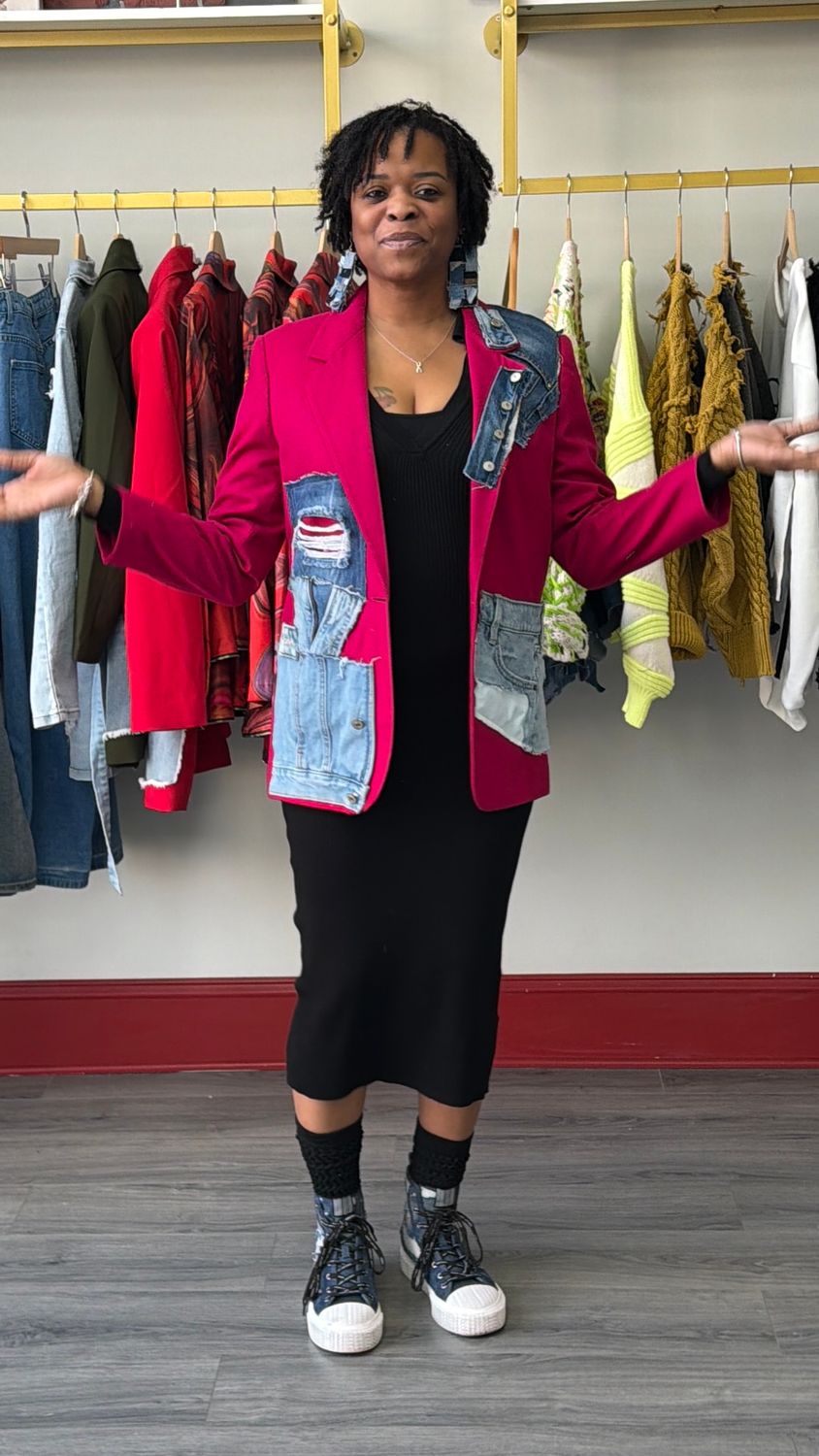 Fuchsia Patchwork Blazer