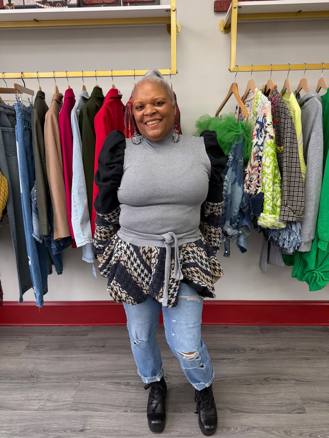 Peplum Puff Sleeve Sweater