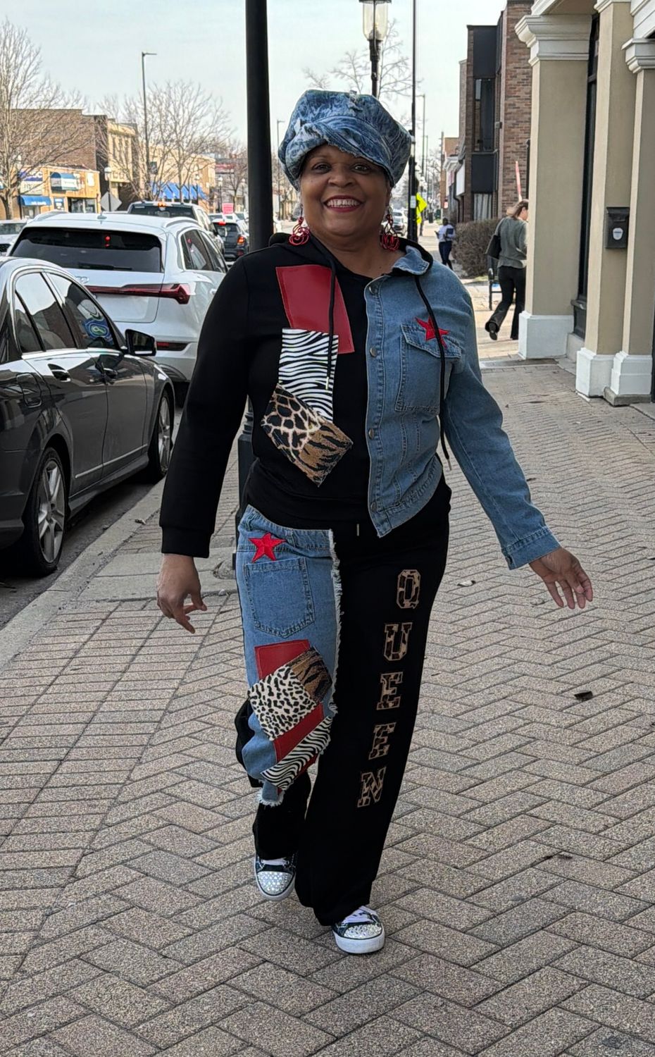 2-Tone Denim Contrast Set - Black